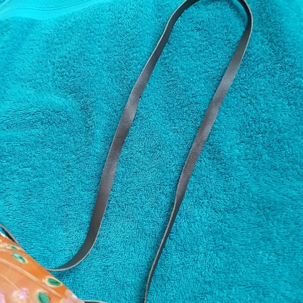 70s Leather Tooled Bag Floral Mini Crossbody Bag Baja Retro Cowgirl Boho - Picture 8 of 9